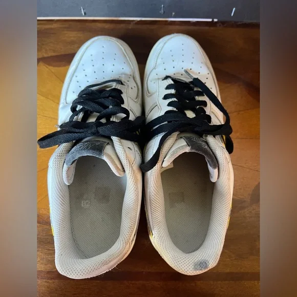 CUSTOM NIKE AIRFORCE 1 BLACK & YELLOW SIZE MEN’S 8.5 - Picture 6 of 9